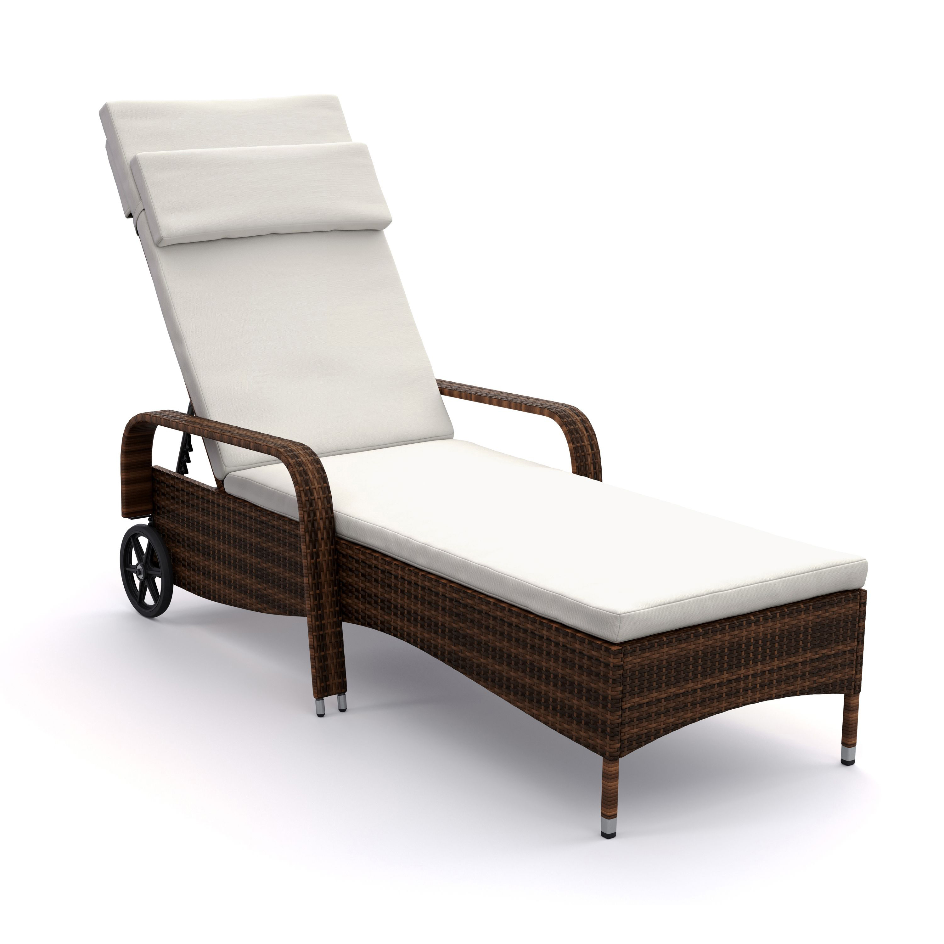 Liegestuhl Rattan MAYA braun