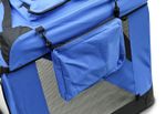 Hundebox faltbar L blau Nahaufnahme Seite