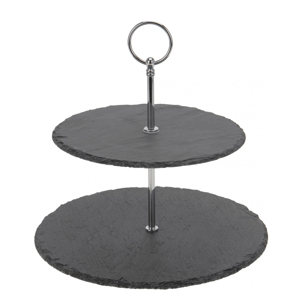 Etagere Schiefer 2-stöckig