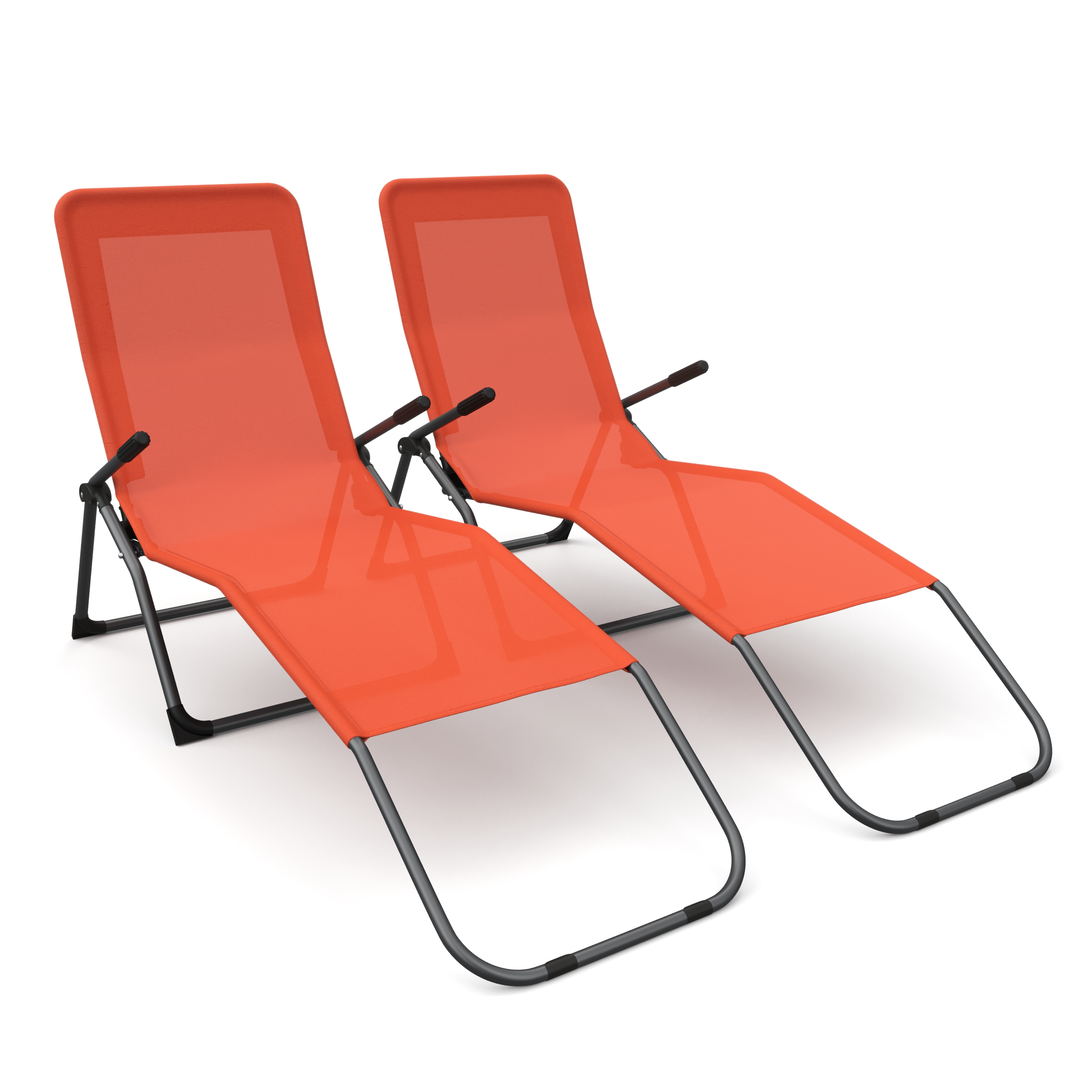 Liegestuhl orange 2er Set
