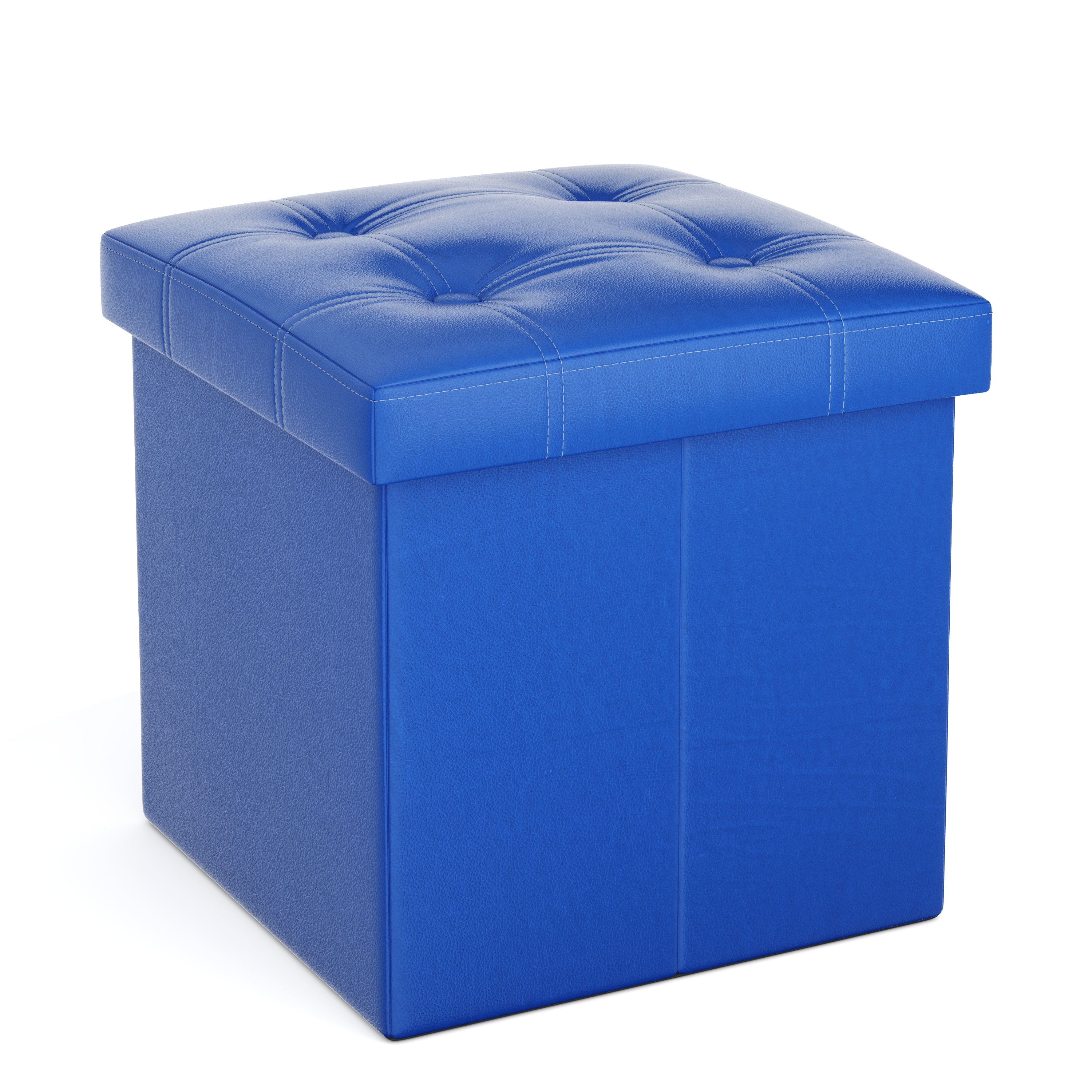 Sitzwürfel Leder BEN blau