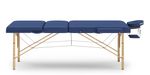 Massageliege Massagetisch 3 Zonen blau Seitenansicht