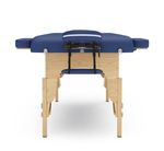 Massageliege Massagetisch 3 Zonen blau Frontalansicht