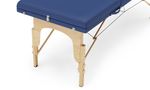 Massageliege Massagetisch 3 Zonen blau Nahaufnahme Beine