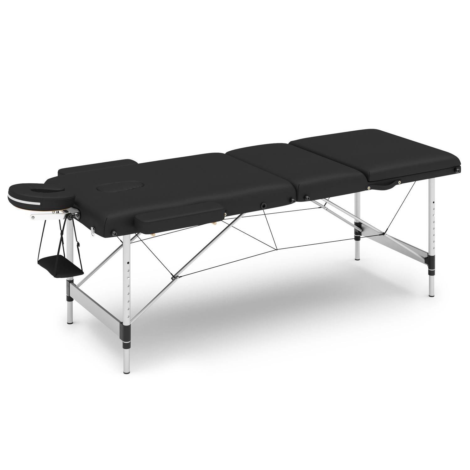 Massageliege 3-Zonen Alu schwarz