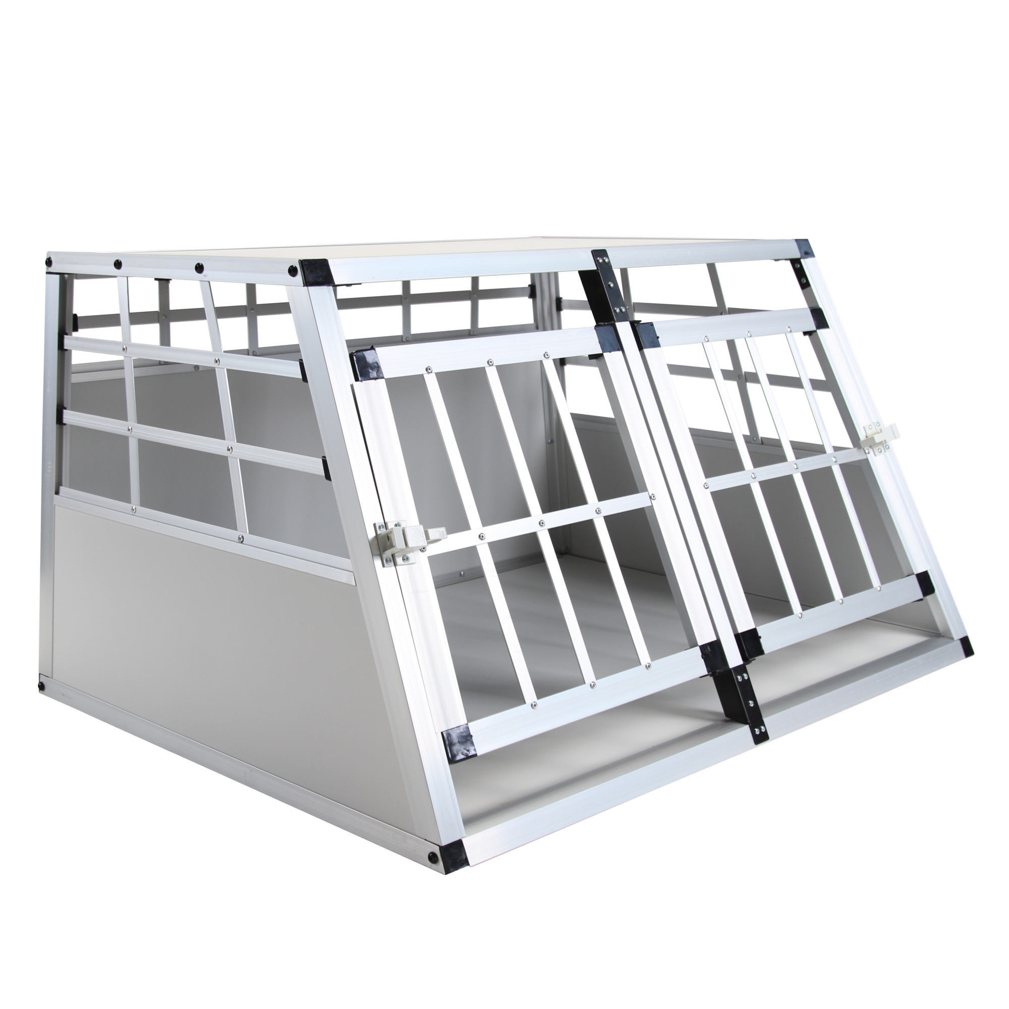Hundebox Doppelbox Alu S grau