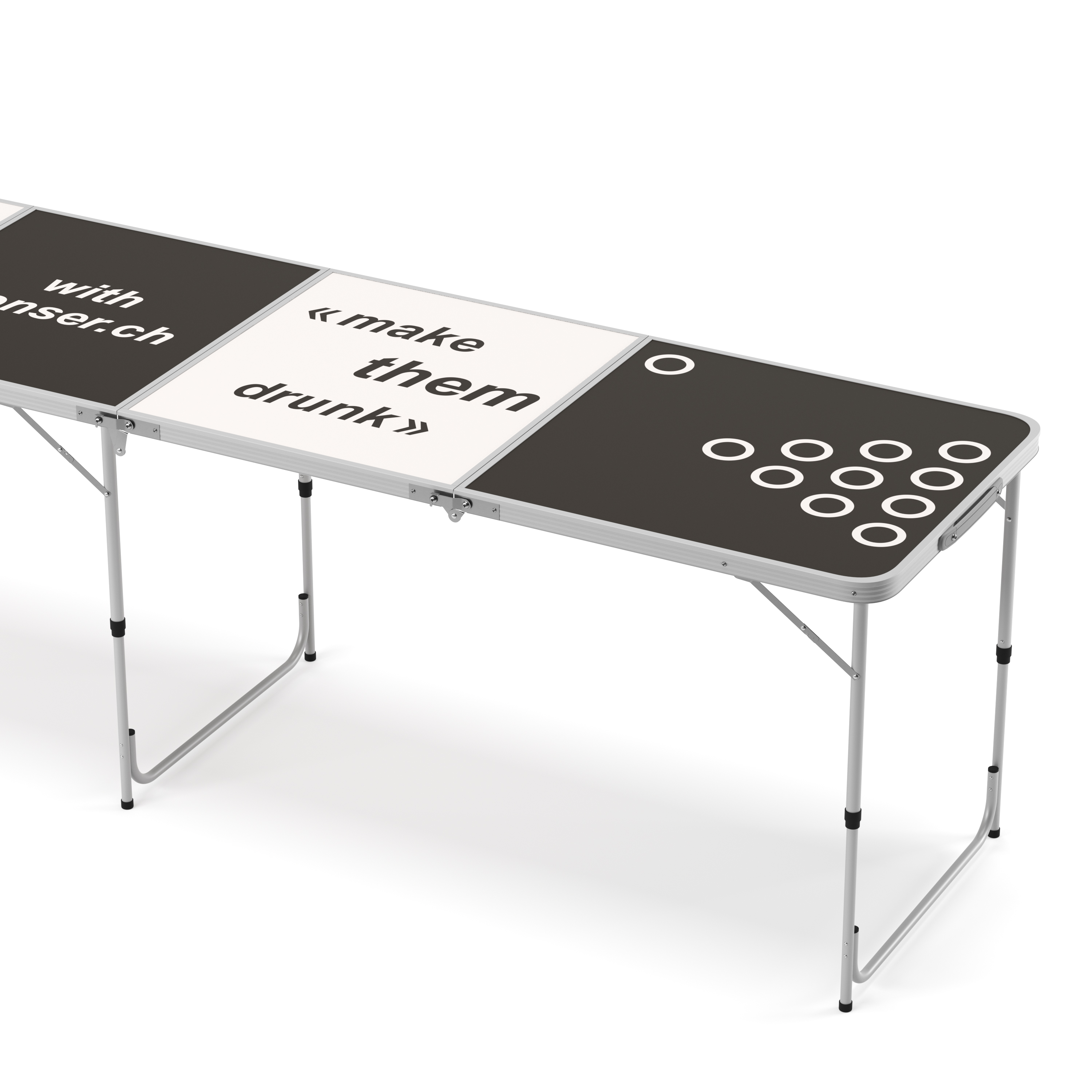 Table Beer Pong 240x70x60 Cm – Aluminium MDF Pliable – Étanche Avec 2 Chiffons – Jeux De Soirée Intérieur/extérieur