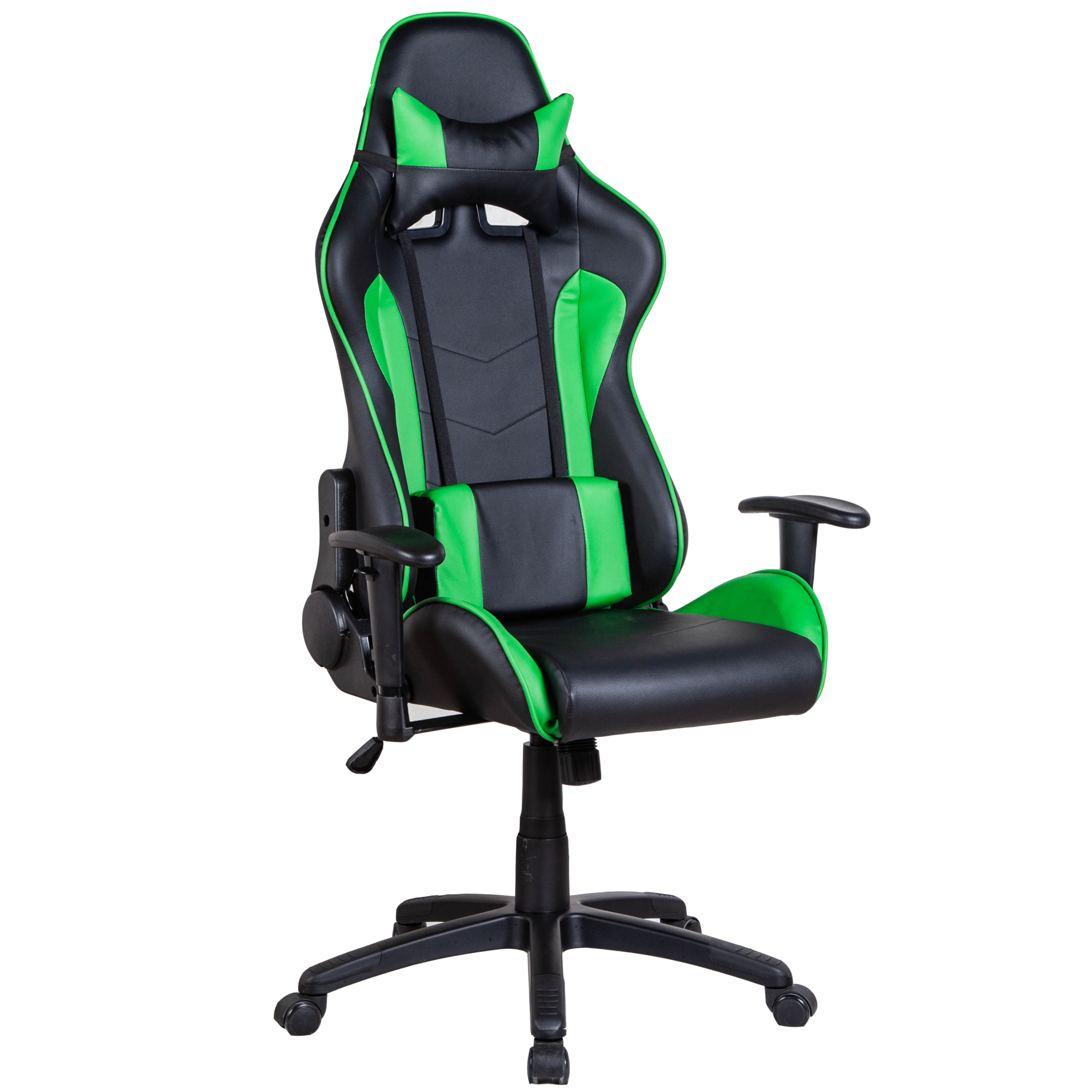 Gamingstuhl Bürostuhl Leder LIMITLESS schwarz/grün