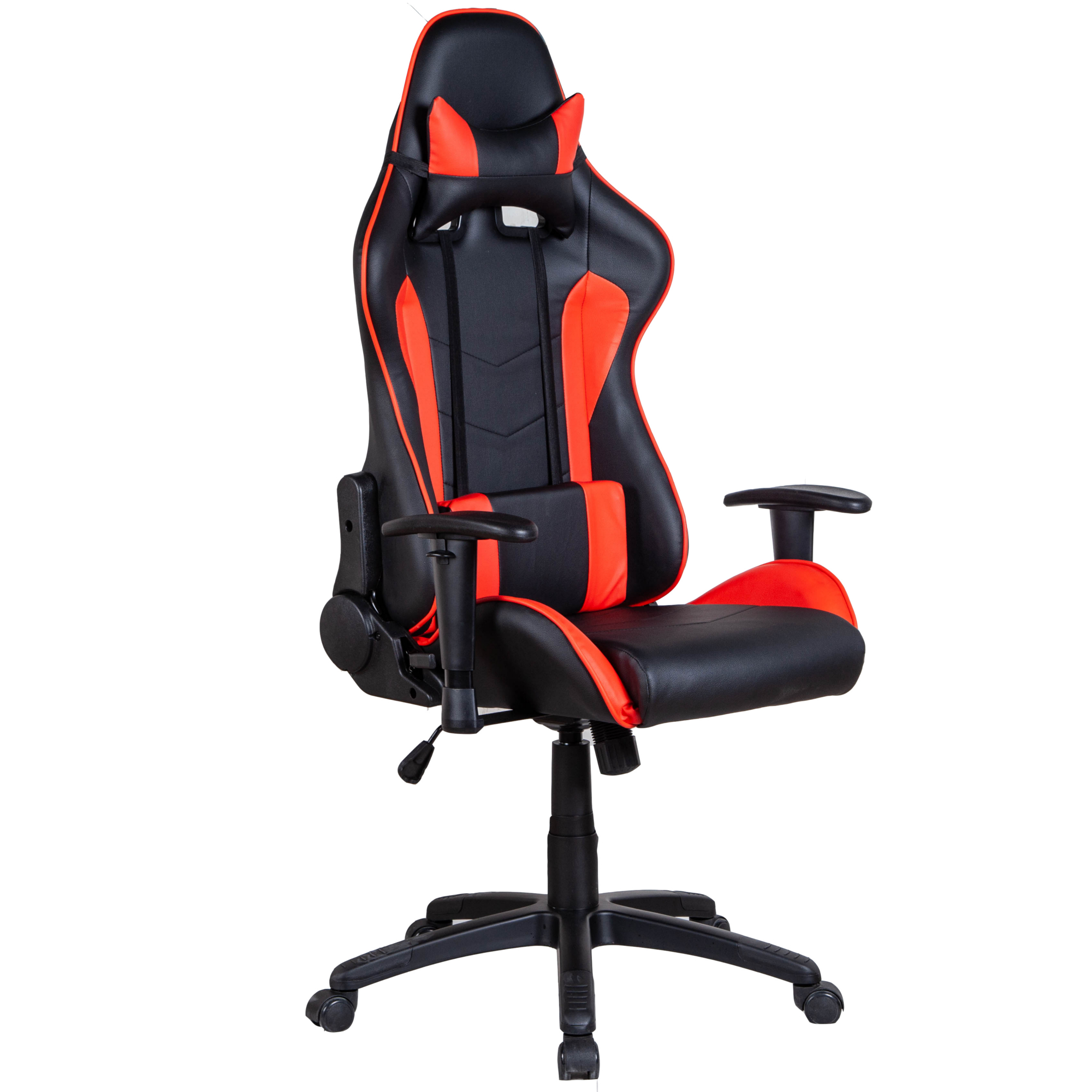 Gamingstuhl Bürostuhl Leder LIMITLESS schwarz/rot