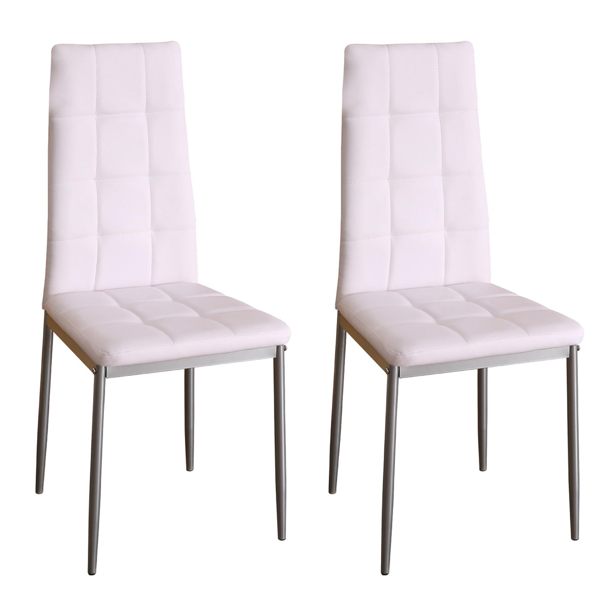 Esszimmerstuhl Leder MARC 2er Set weiss