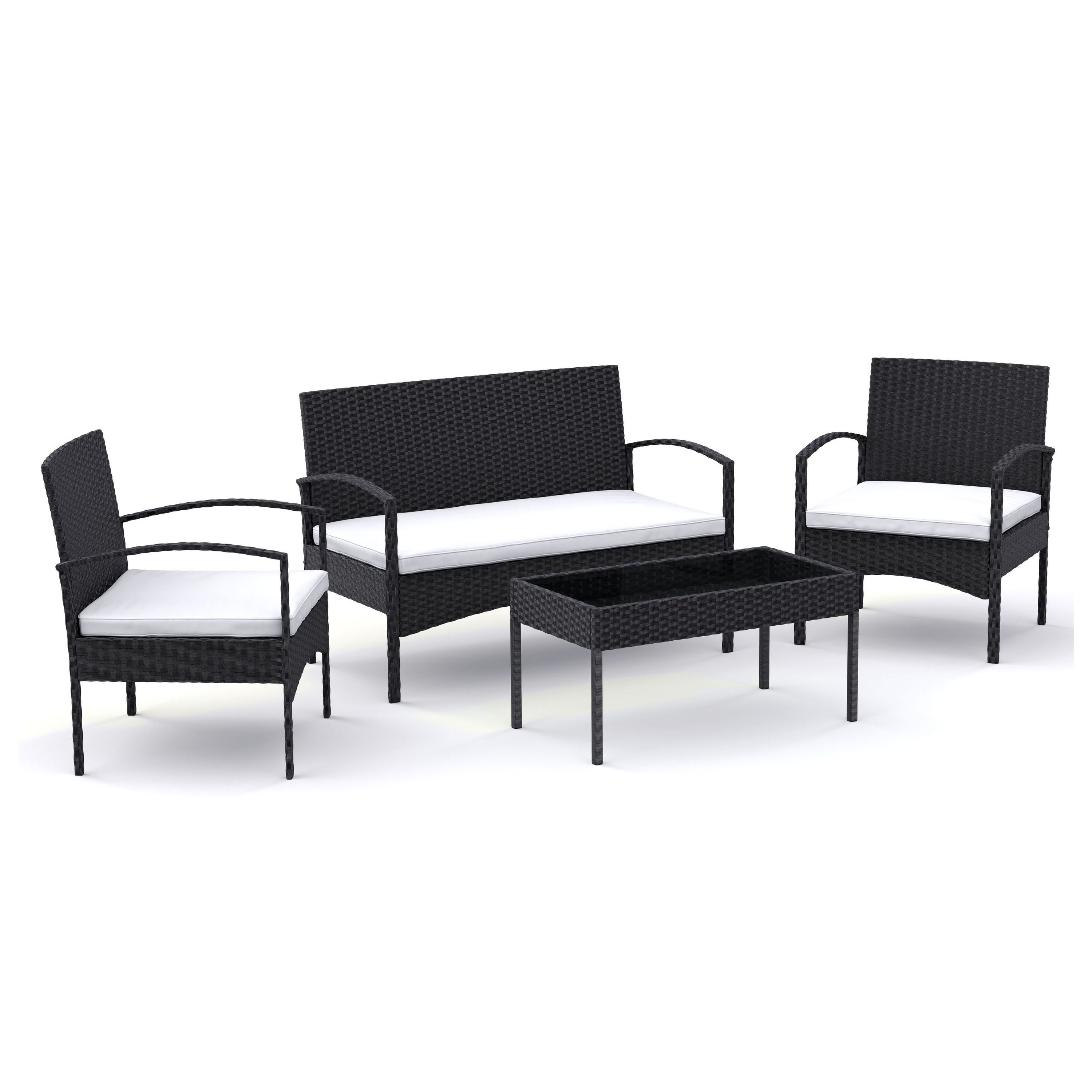 Gartenset Rattan CATANIA schwarz