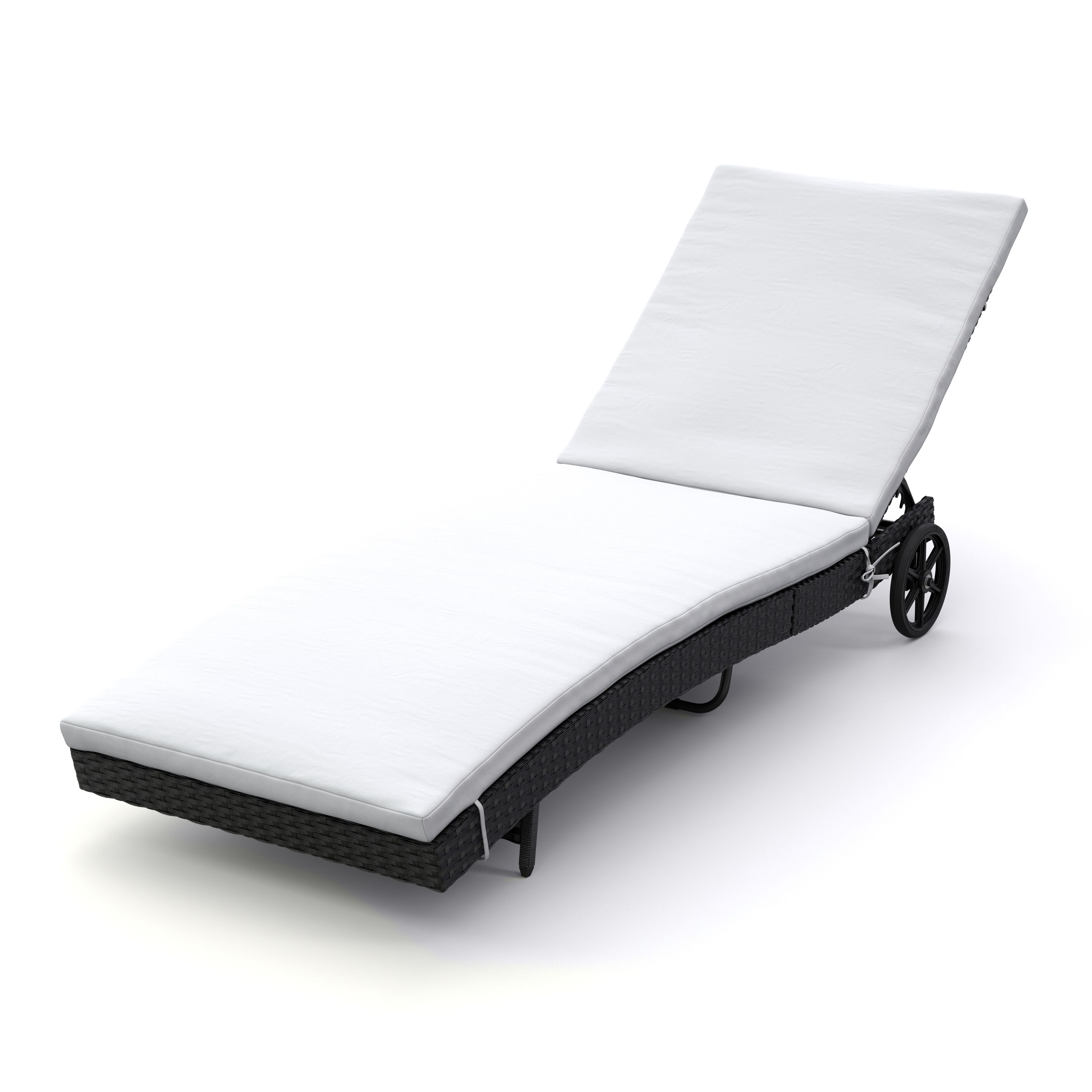 Liegestuhl Rattan LAVI schwarz