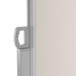 Seitenmarkise 200 x 500 cm beige Nahaufnahme Henkel