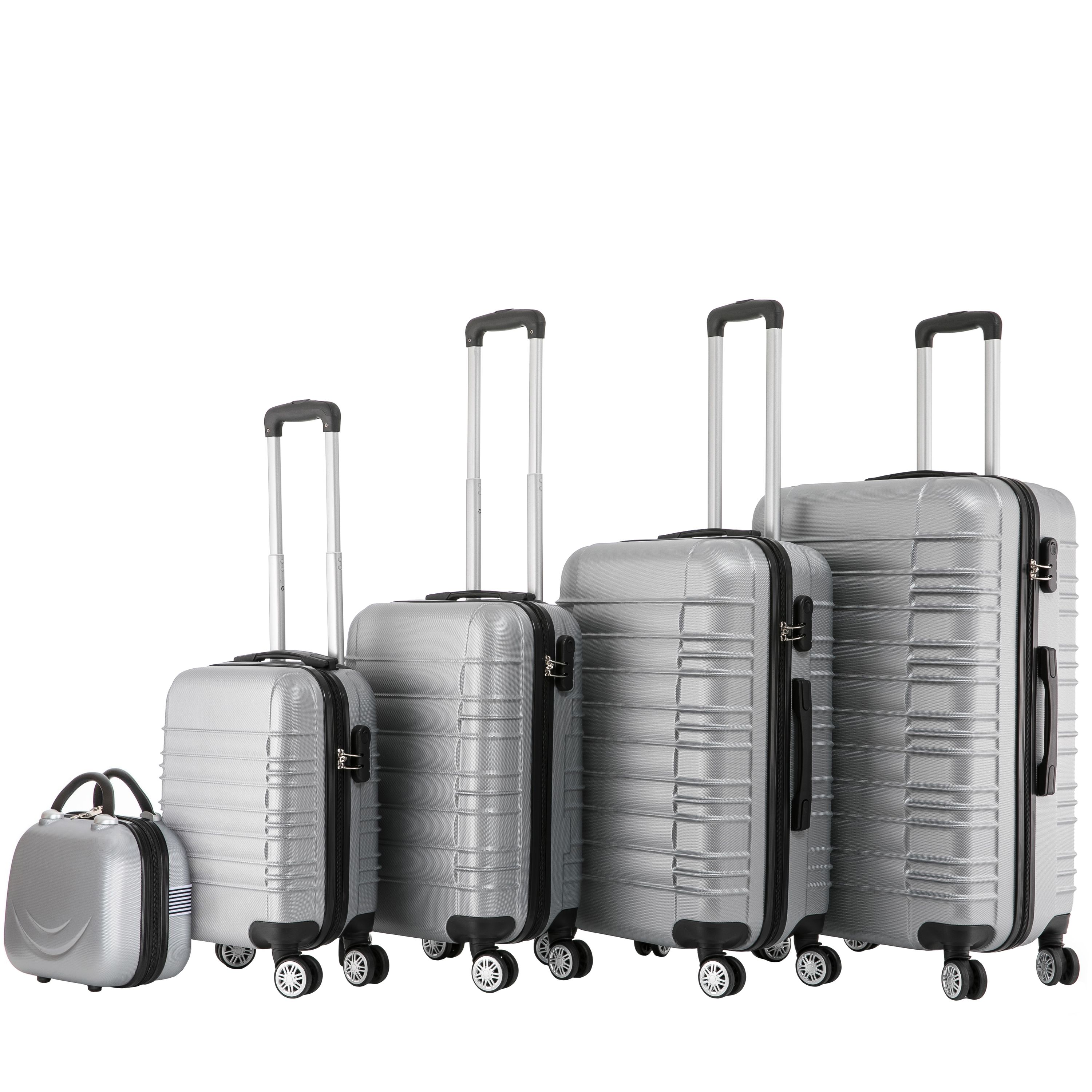 Reisekoffer Hartschalenkoffer AVA 5er Set silber