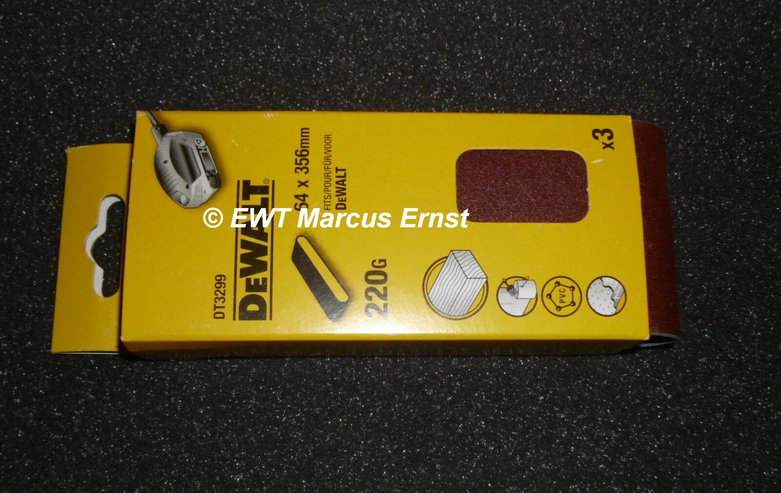 Schleifbänder DT3299 DeWALT K 220 für D26480 64 x 356 mm 3Stück DT 3299 ...