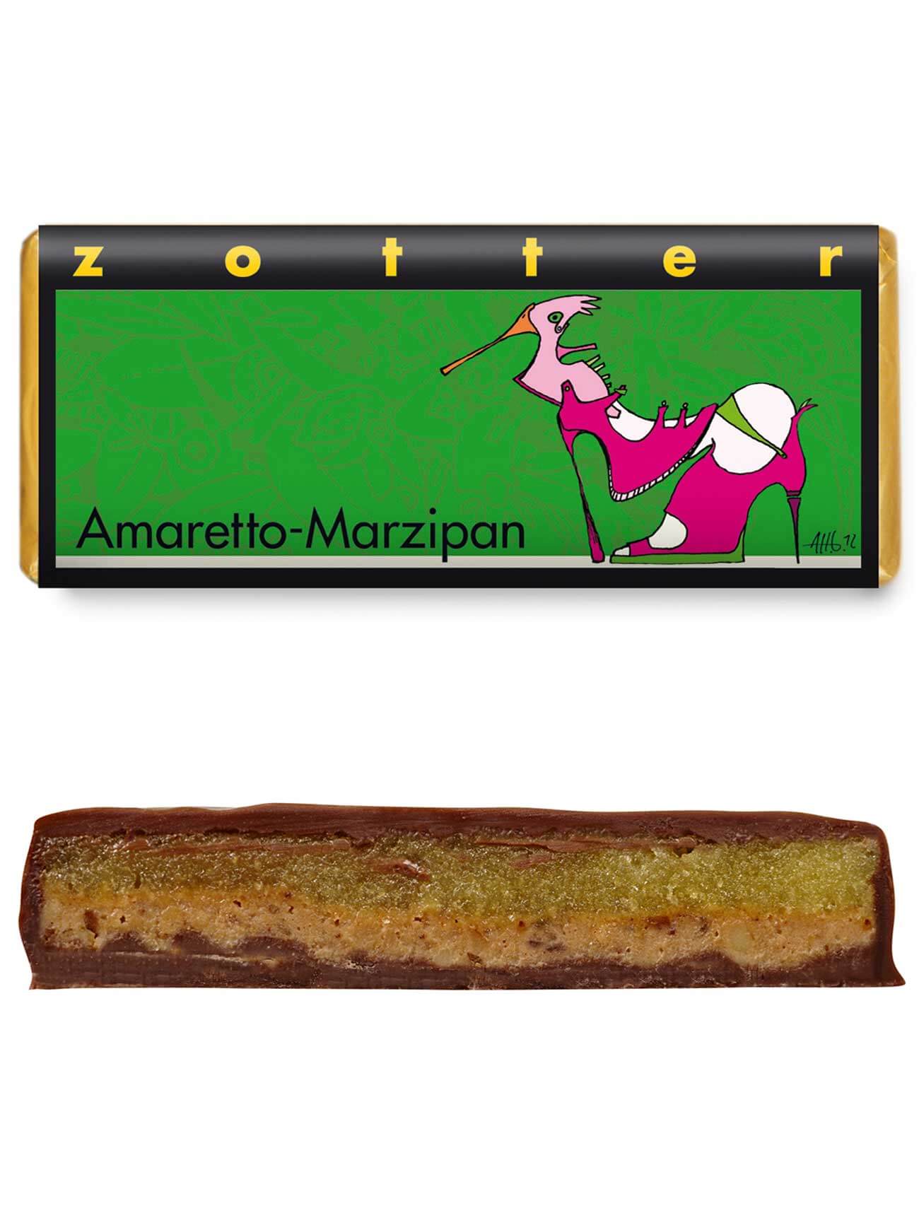 Zotter Handgeschöpfte Schokolade - Amaretto-Marzipan Zotter Handgeschöpfte Schokolade - Amaretto-Marzipan