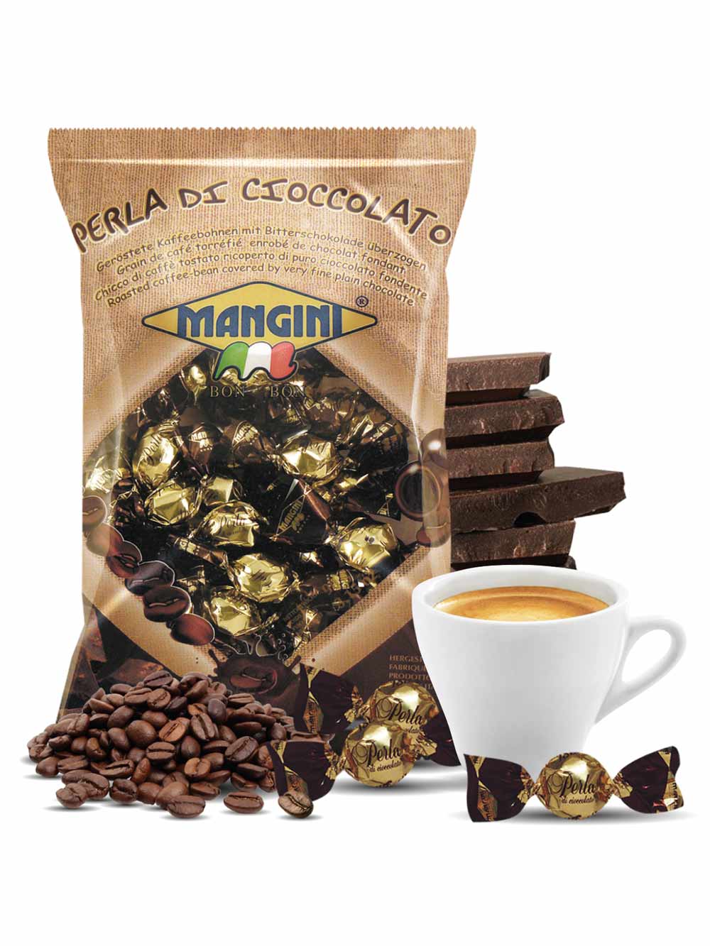 Mangini Perla di Cioccolato, 90g Einzelverpackt Mangini Perla di Cioccolato, 90g Einzelverpackt