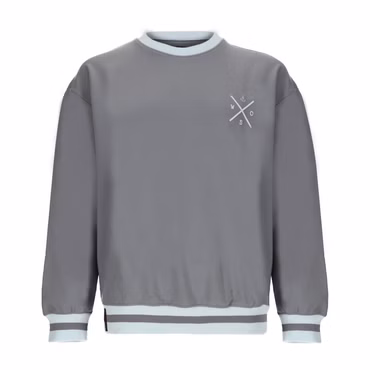 Wattlöper Damen Sweatshirt Schriftzug "X"-Stick + "Anker,O,S,W" - Pullover mit Rundhalsausschnitt, Farbe: grau