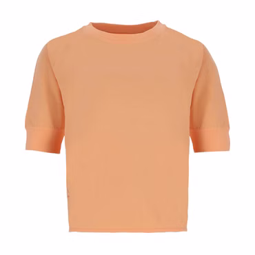 Wattlöper Damen Shirt mit 3/4 Arm und Rundhalsausschnitt - Unifarbenes Shirt aus Baumwolle, Farbe: 5300-apricot
