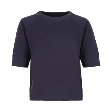 Wattlöper Damen Shirt mit 3/4 Arm und Rundhalsausschnitt - Unifarbenes Shirt aus Baumwolle, Farbe: 6800-dunkelblau