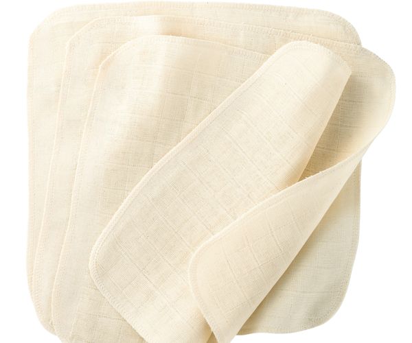 Mull-Waschlappen 25x25 cm, 5 Stk