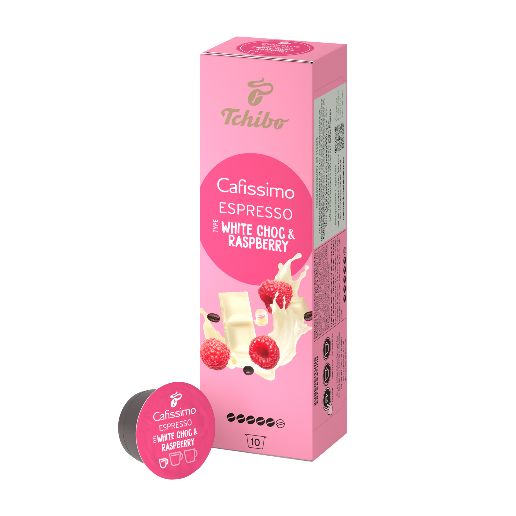 Tchibo Cafissimo Espresso Raspberry White Choc Kaffeekapseln, 10 Stück