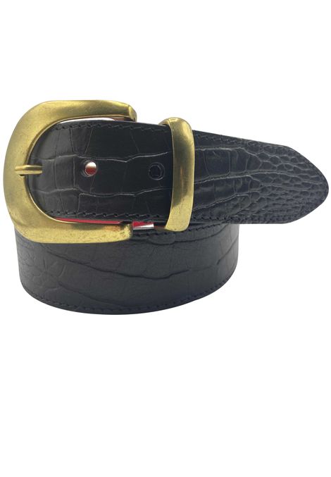 Schlangenmuster Gürtel |BITTEN TWO - Besonderer Animalprint-Gürtel mit Schlangen-Muster und edler Bronze-Schließe
