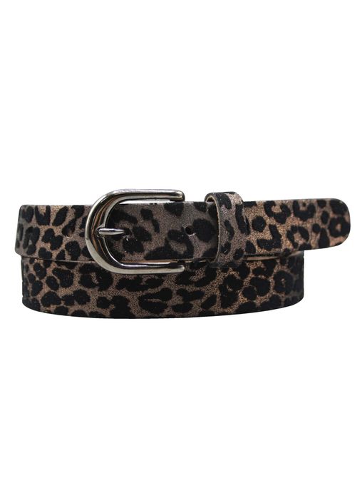 Leoparden Gürtel Damen | COBRE LEO - Metallic-Gürtel mit Leoparden-Print