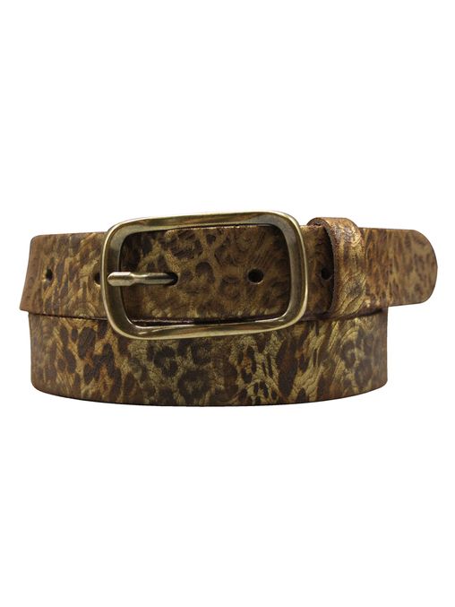 Leoparden Gürtel Damen | RAVI - Leoparden-Print in Gold-Metallic