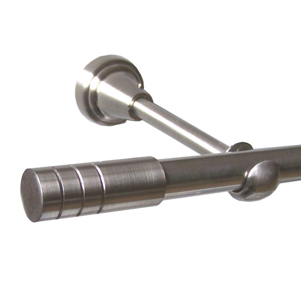 Gardinenstange Edelstahl Look 16mm Wand- Deckenträger o. Zusatzlauf Zylinder E28