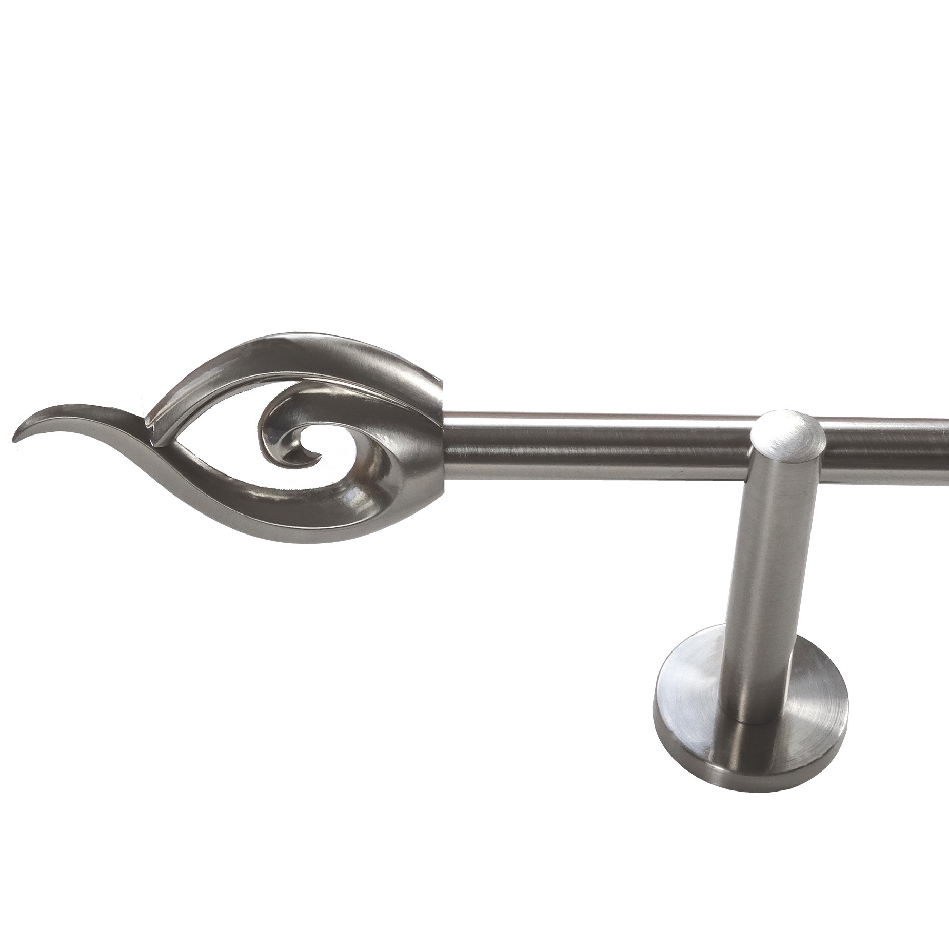 Gardinenstange Edelstahl look Metall 16mm Wand- Deckenträger Modern Flamme E24