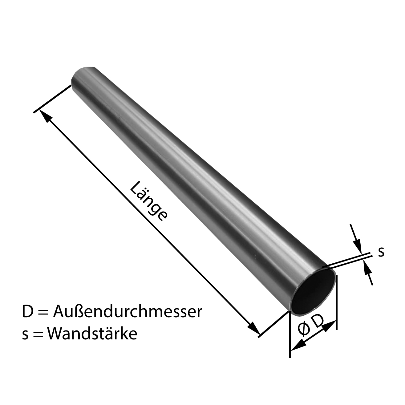 1 Stück Edelstahl-Rundrohr 32mm X 1mm – 304er, 300mm Länge, Geschweißt, Glatte Oberfläche, Für Industrie, Handwerk & Möbel