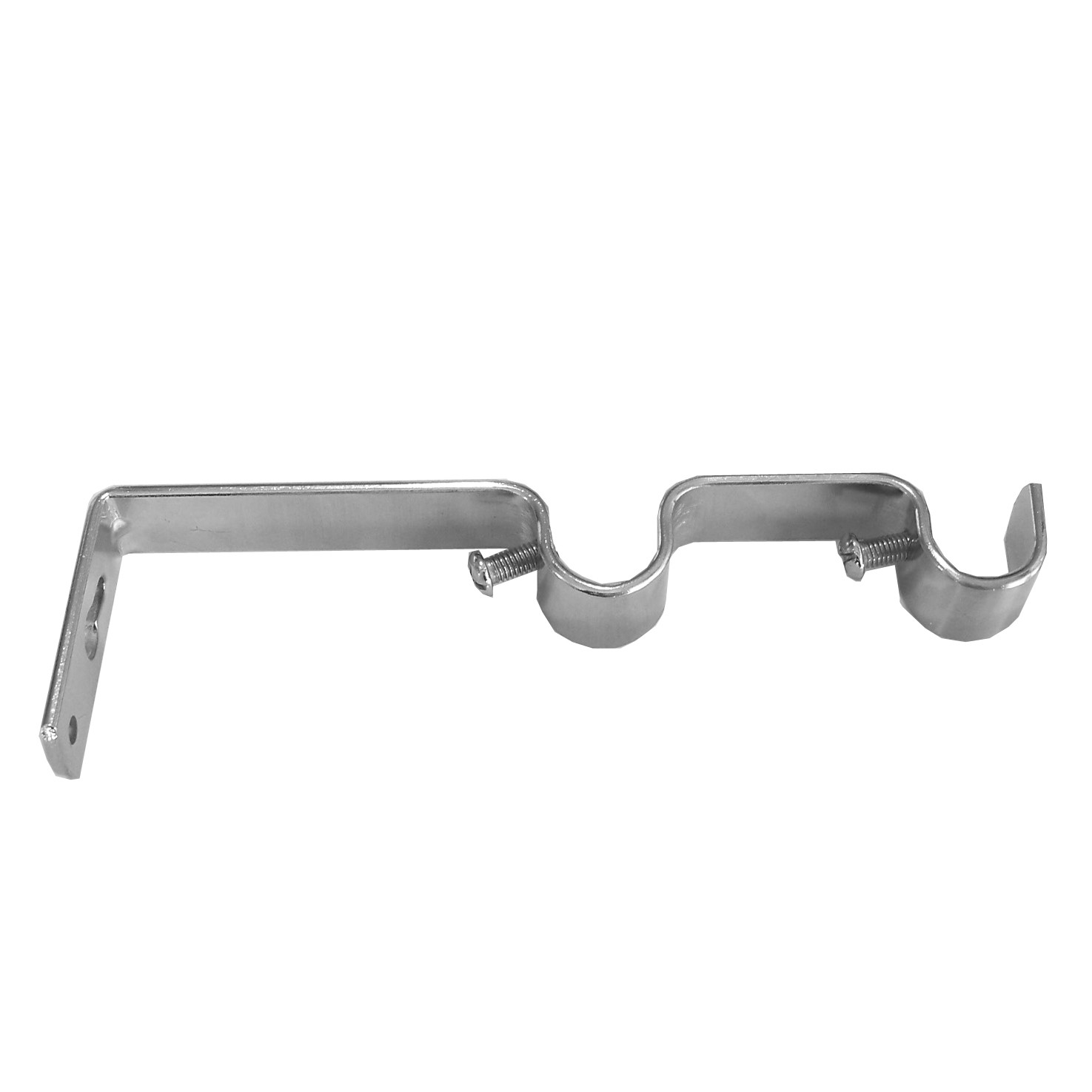 BASIT Träger 16mm 2 läufig Wandträger Gardinenstangen Edelstahl look H23