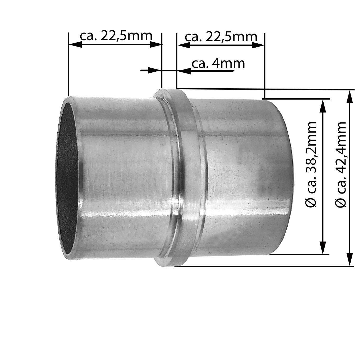 10x Edelstahl V2A Rohrverbinder – Gerade Verbindu Produktbild-Vorschau 3