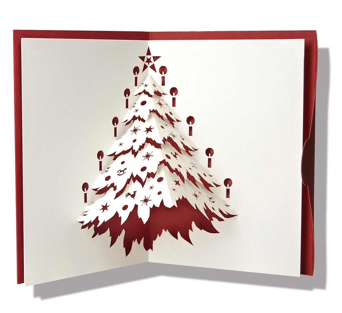 Mini Pop-Up Karte Christbaum rot