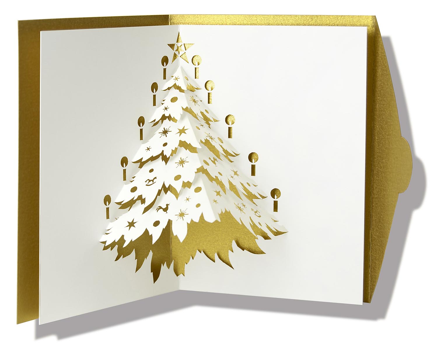 Mini Pop-Up Karte Christbaum gold