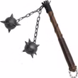 Morgenstern mit Metallkugeln. Stiellänge 35 cm Vorderseite