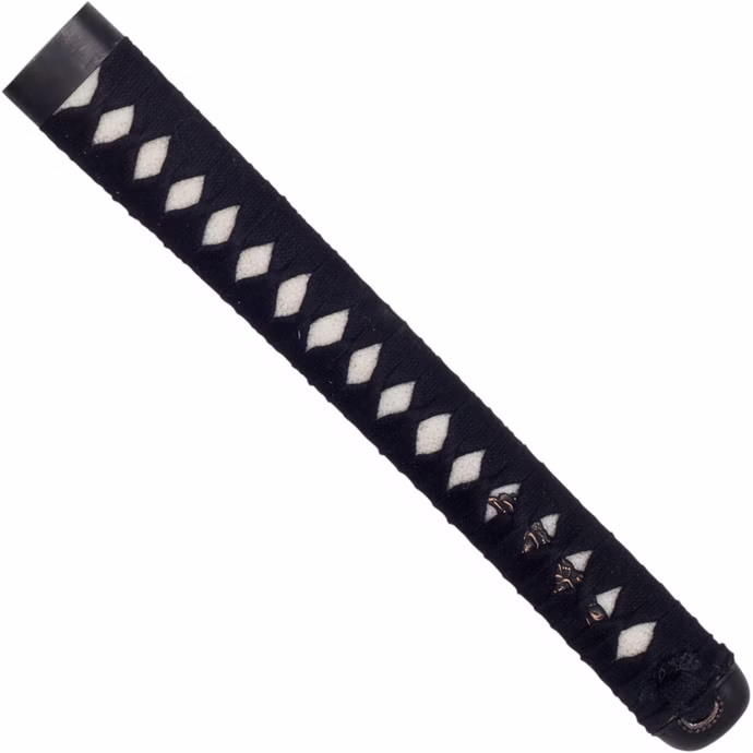 john-lee-griff-mit-fuchi-menuki-kashira-und-seiden-wicklung.jpg John Lee Griff mit Fuchi Menuki Kashira und Seiden-Wicklung Vorderseite