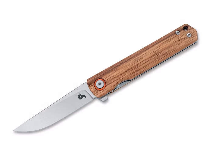 blackfox-spear-d2-zebrano-taschenmesser.jpg BlackFox Spear D2 Zebrano – Taschenmesser D2 Holz-Griff Vorderseite