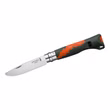 Opinel Kindertmesser Nr. 7 Outdoor Junior  rostfrei  Virobloc  abgerundete Spitze  Polyamid-Griff  khaki/orange Vorderseite