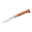 Opinel Taschenmesser No. 8  Stahl Sandvik 12C27  rostfrei  GRAVURE VELO  Buchenholzgriff  Virobloc Vorderseite