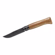 Opinel Taschenmesser No. 8 Black Oak  Stahl 12C27  Klinge und Virobloc schwarz beschichtet  Eichenholzgriff Vorderseite