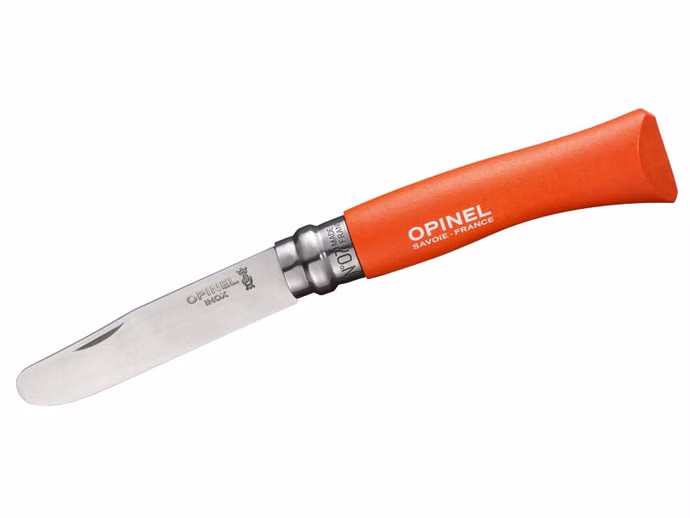 opinel-no-07-kindermesser-rostfrei-abgerundete-spitze-virobloc-sicherungsring.jpg Opinel No 07 Kindermesser rostfrei abgerundete Spitze Virobloc Sicherungsring Buchenholzgriff orange Vorderseite