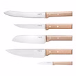 Opinel Messerblock PARALLELE BREAD  Buchenholz mit 5 Messern  der PARALLELE Serie Vorderseite