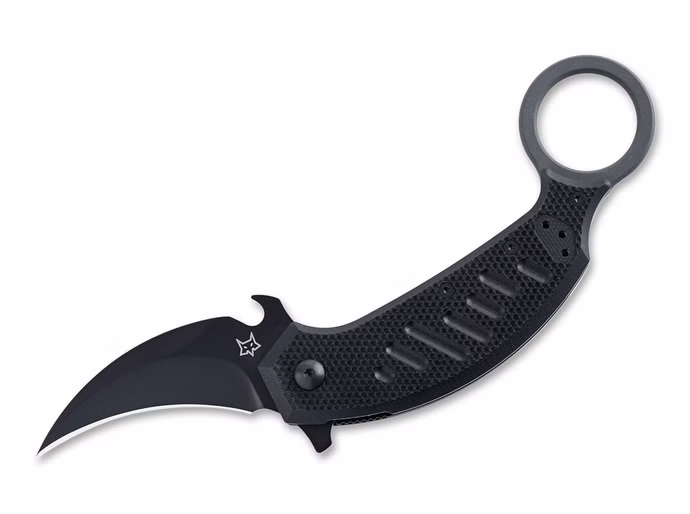 fox-knives-pikal-g10-all-black.jpg Fox Knives Pikal G10 All Black – N690 G10-Griff Schwarz Vorderseite