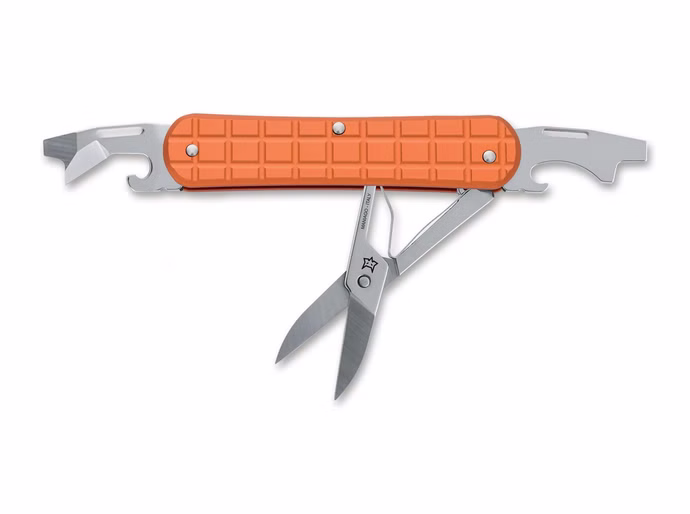 fox-knives-vulpis-130-f3-grenade-pattern-aluminum-orange.jpg Fox Knives Vulpis 130-F3 Grenade Pattern Aluminum Orange – 420 Aluminium-Griff Orange Vorderseite
