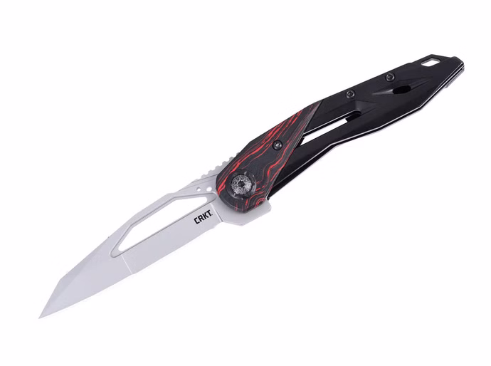 crkt-nucleus-12c27-steel-und-g10-red-und-black.jpg CRKT Nucleus 12C27 Steel & G10 Red & Black – 12C27 Edelstahl-Griff Rot Vorderseite