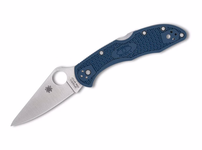 spyderco-delica-4-spy27-frn-cobalt-blue-plainedge.jpg Spyderco Delica 4 SPY27 FRN Cobalt Blue PlainEdge – CPM SPY27 FRN-Griff Blau Vorderseite