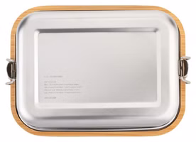 CJH Edelstahl Lunch Box M  Bambus-Deckel  Fachteiler ART000068 Vorderseite
