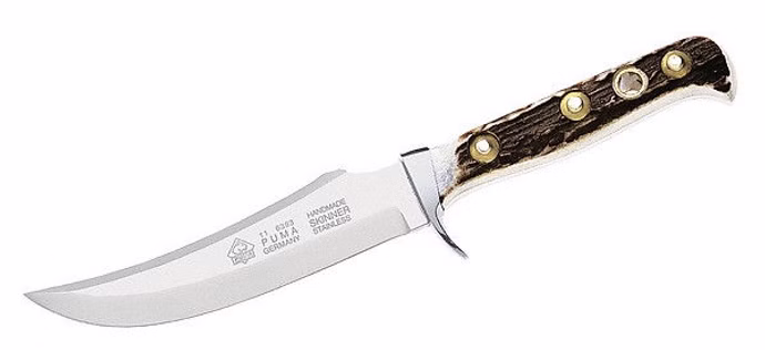 puma-skinner-440c-hirschhorn-inkl-lederscheide.jpg Puma Skinner 440C Hirschhorn inkl. Lederscheide Vorderseite